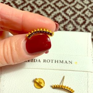 Freida Rothman Black Stone Climber Earrings